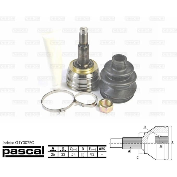 Homokineet reparatie set, aandrijfas PASCAL G1Y002PC