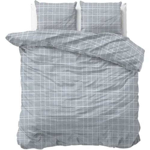 Sleeptime Dekbedovertrek Seva Blauw - Eenpersoons 140 x 200/220 cm + 1 kussensloop