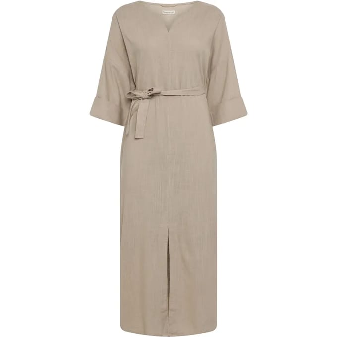 Damesjurk met v-hals KnowledgeCotton Apparel Linen