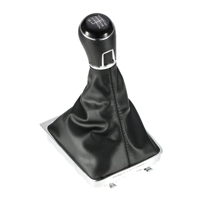 Pommeau de levier de vitesse à 6 vitesses avec soufflet en cuir black