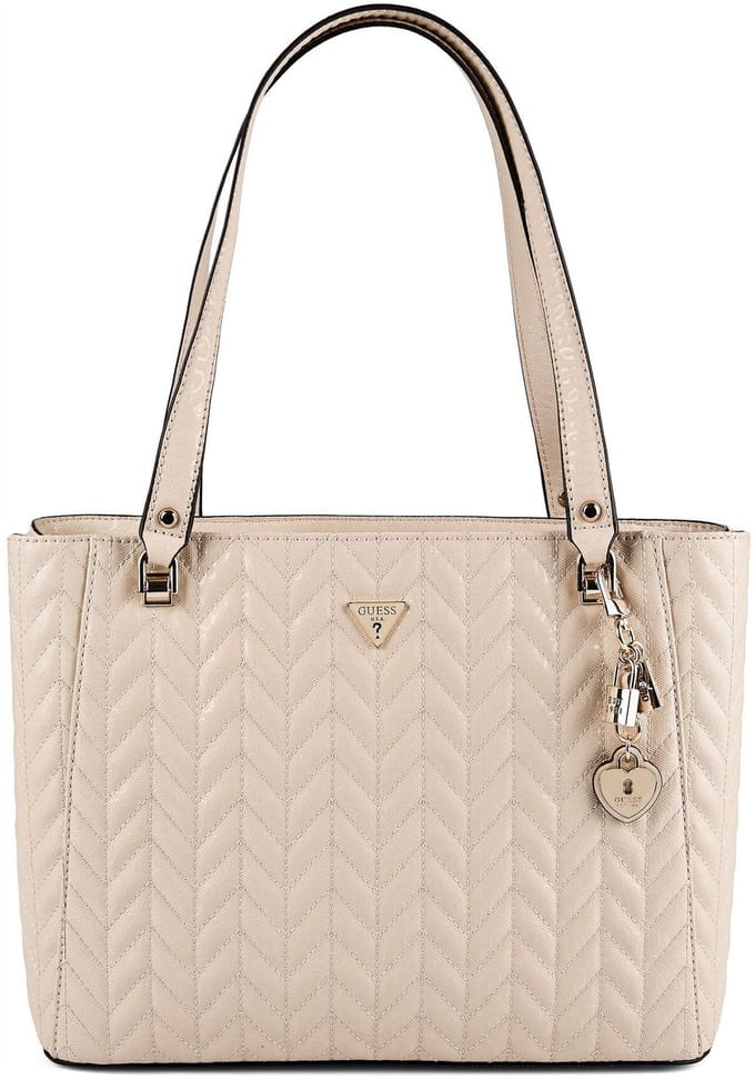 GUESS schoudertas Stacey Noel Tote Light Beige