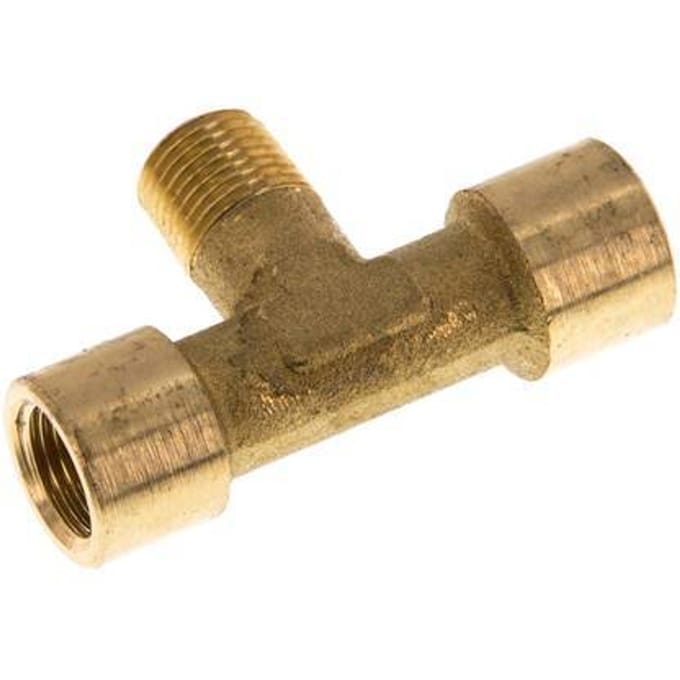 T-Koppeling G1/8'' Binnendraad X R1/8'' Buitendraad Messing 16bar [2 Stuks]