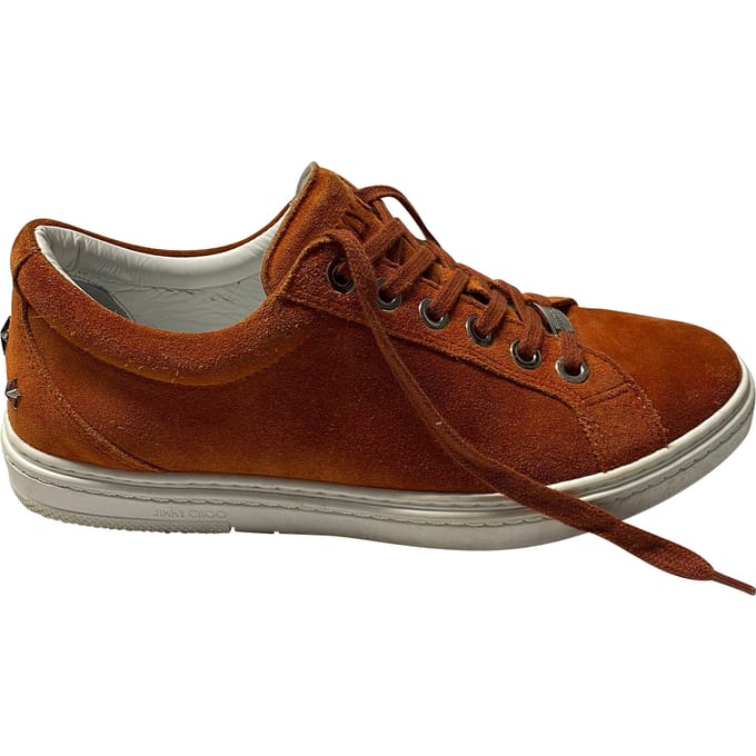 Jimmy Choo Cash Sneakers in Bruin Suède