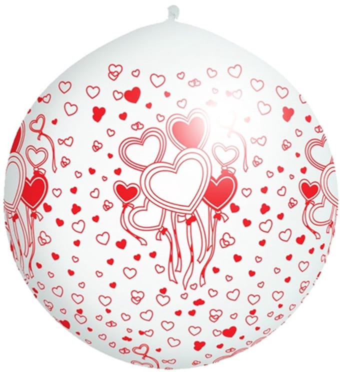 Partydeco - Grote ballon met hartjes