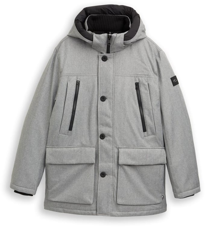 Tom Tailor - Arctic parka met afneembare capuchon - Maat L - grey melange herringbone