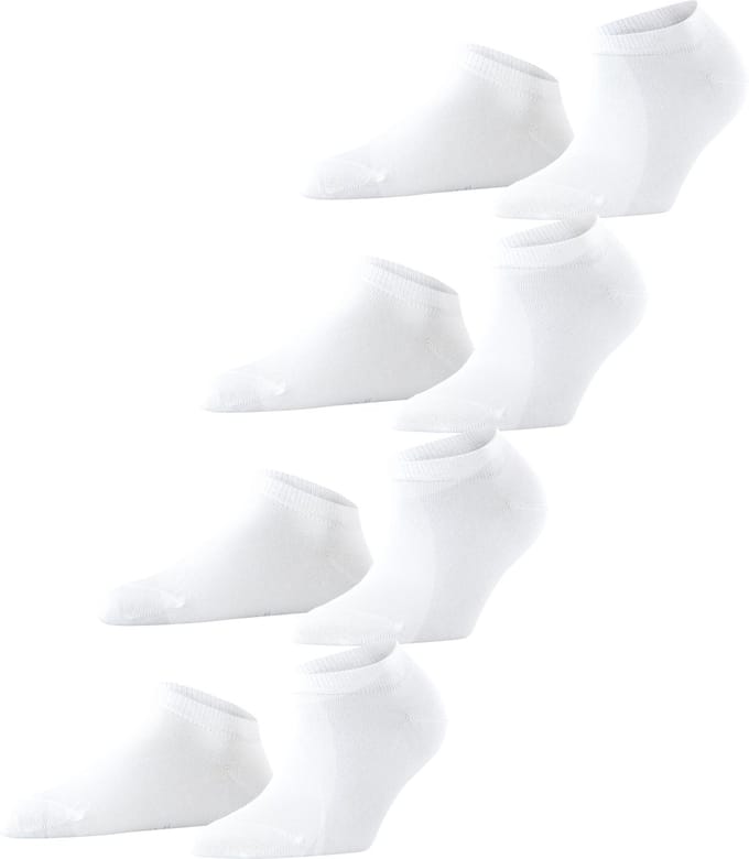 Esprit Solid 4P kort eenkleurig katoen multipack sneakersokken enkelsokken dames wit - maat 36-41