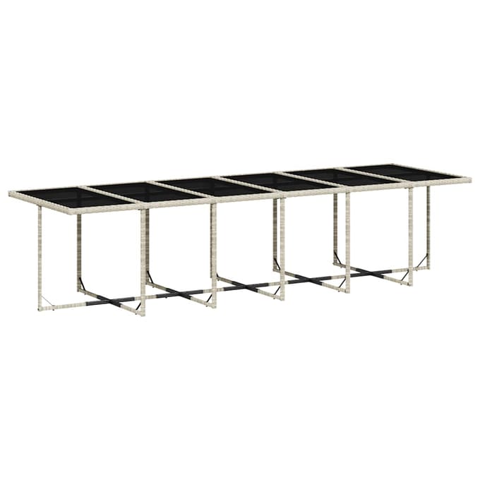 vidaXL - 13-delige - Tuinset - met - kussens - poly - rattan - lichtgrijs