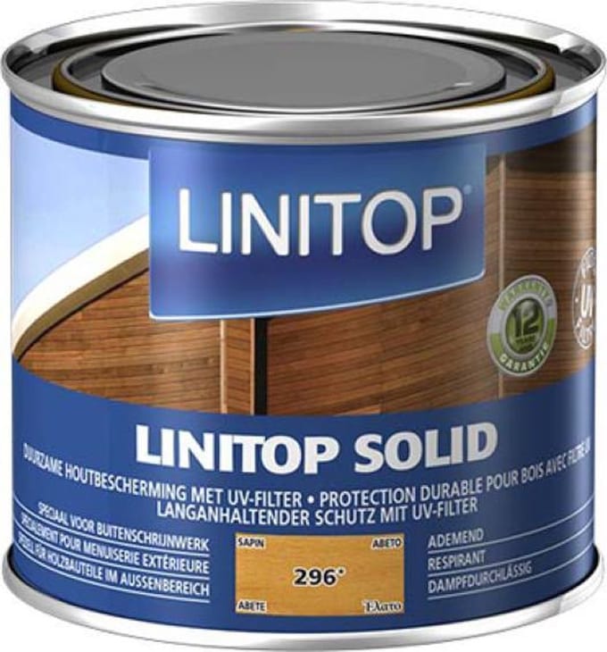 Linitop Solid - Beits - Duurzaam extreem weersbestendige houtbescherming met uv filter - Solventbasis - 1 L - 296 Den