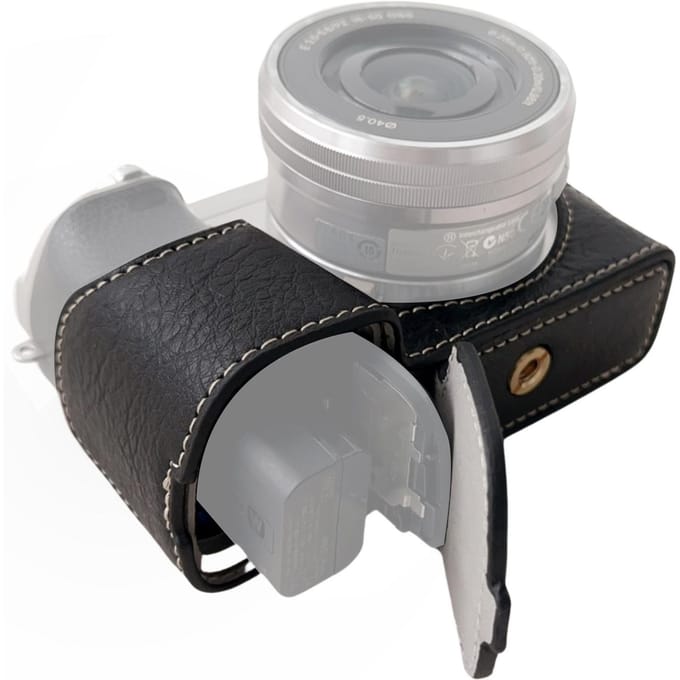 Étui de protection pour appareil photo portable, style rétro, sac de transport, ouverture par le bas, remplacement noir
