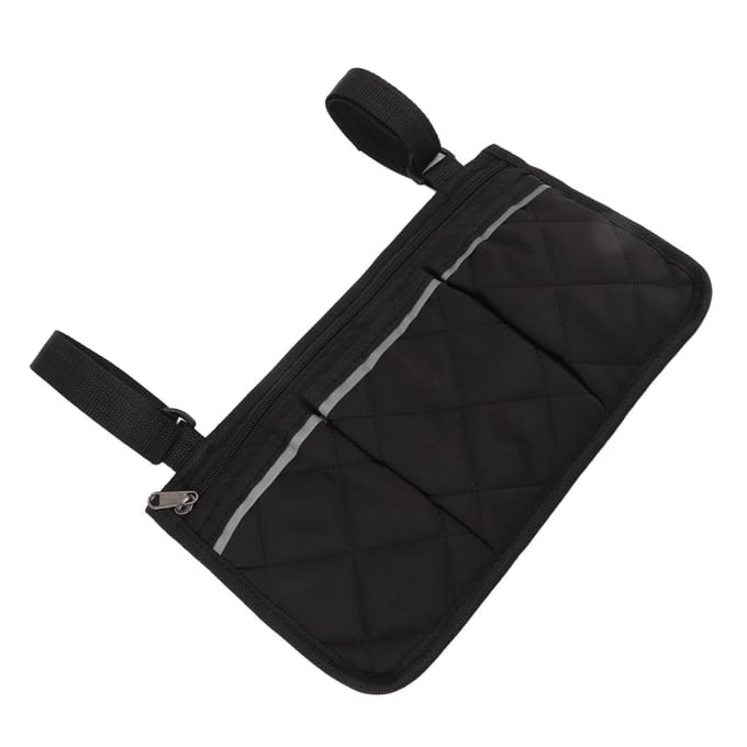 Rolstoeltasje Waterdicht Polyester Multi-vak Ontwerp Rolstoel Zijvak voor Buiten zwart