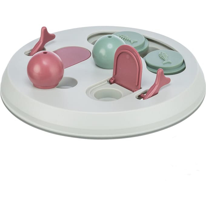 Trixie Cat Activity Flip Board strategisch spel ø 23 cm lichtgrijs/bes/roze