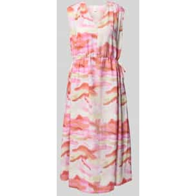 Midi-jurk met V-hals, model 'AROLA'