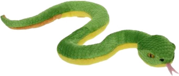 Cornelissen Pluche groefkopadder slang knuffeldier - groen - 42 cm - met kraalogen