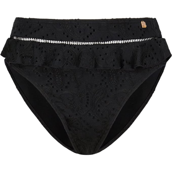 Beachlife - Maat 40 - Black Embroidery High Waist bikinibroekje