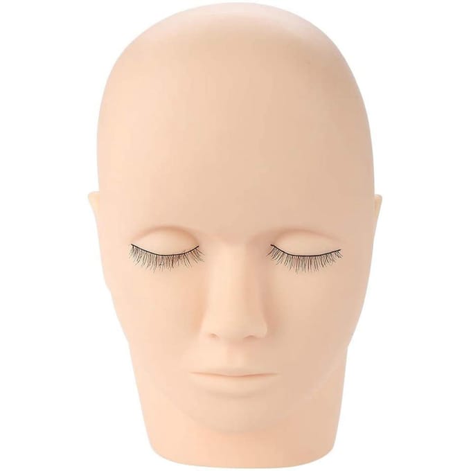 Zacht Rubber Wimpertransplantatie Make-up Massage Oefening Training Nep Hoofd Vorm Mannequin zwart