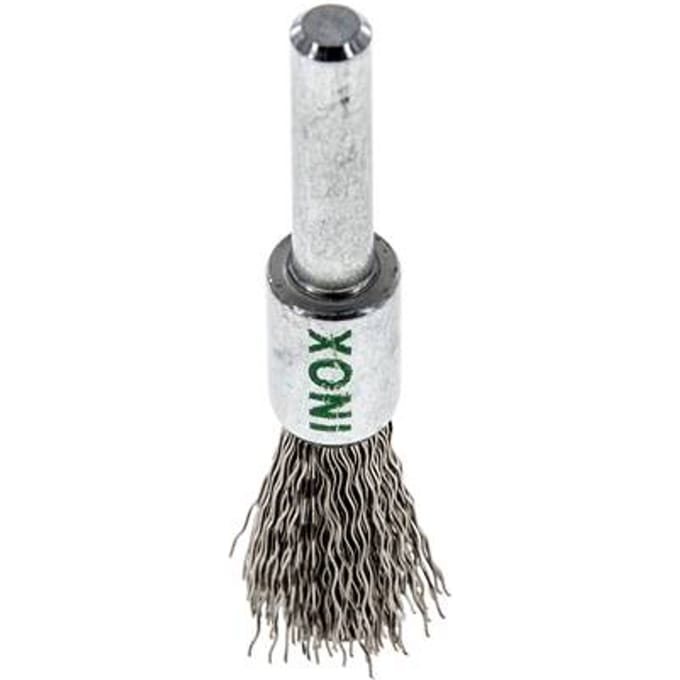 Staaldraad Gegolfde RVS Borstel Met Een Diameter 12 mm/ As 6 mm.
