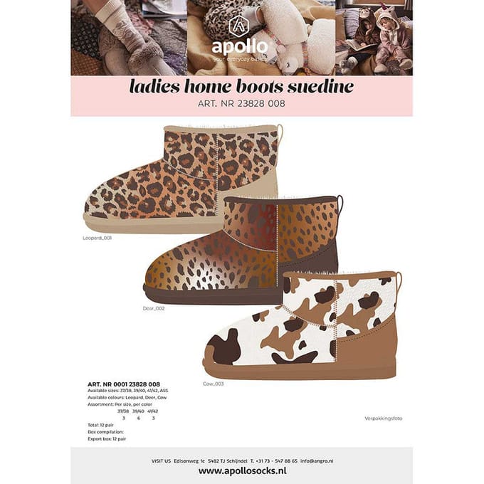 Dames sloffen suede - Dierenprint - Luipaard / 41/42