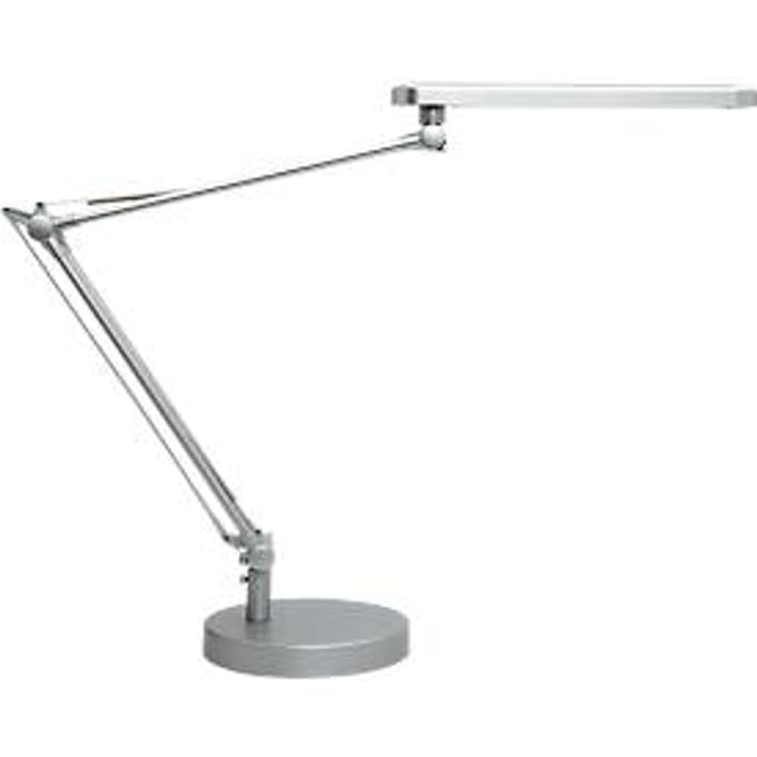LED tafellamp MAMBOLED, 7 W, 665 lm, met diffuser, draai- en kantelbaar, voet + klem, metaalgrijs