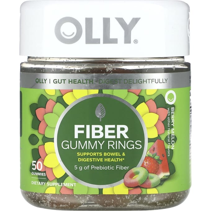 OLLY, anneau de bonbons gélifiés aux fibres, melon baies, 50 bonbons gélifiés