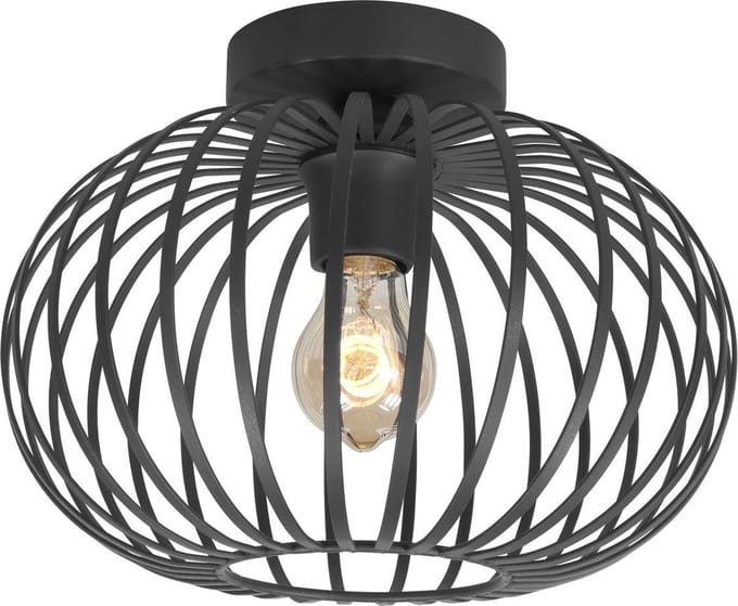 Freelight Plafondlamp Aglio Mat Zwart 33cm