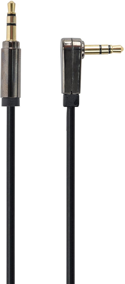 3.5 mm stereo audiokabel, 90 graden, 1 m