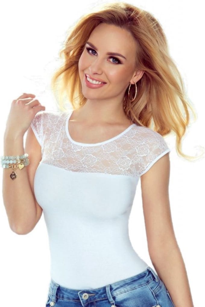 Paulina- katoenen blouse- wit S