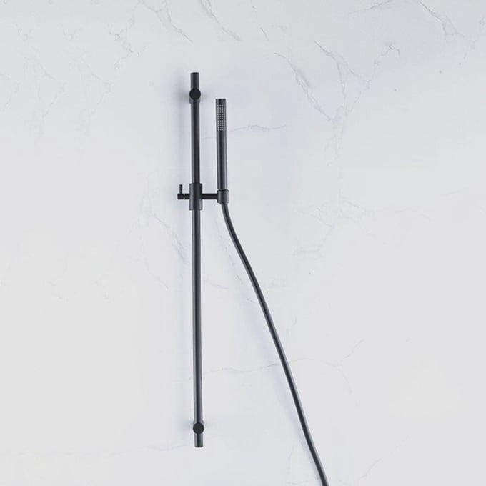 FugaFlow Eccelente Acces glijstangset met staafhanddouche, gladde doucheslang mat zwart