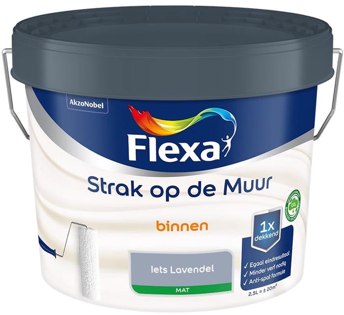 Flexa - Strak Op De Muur Binnen Mat - Iets Lavendel - Mengverf - 2,5 L