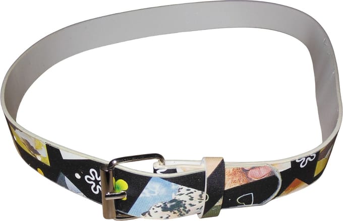 Kinderriem honden-patroon zwart met diverse kleuren