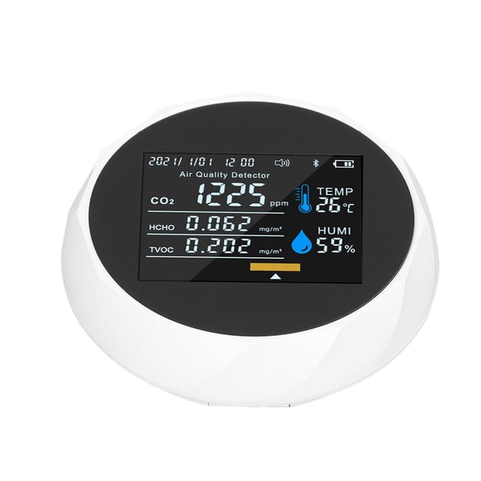 Luchtkwaliteitsmonitor Real-time Intelligente Kleurenscherm Weergave USB-opladen Draagbaar Digitaal Lucht