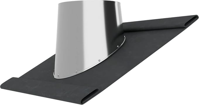 Dakdoorvoer Schoorsteen - Weerkraag RVS - Dakafwerking - Verstelbare helling - 200 mm diameter - Zilver