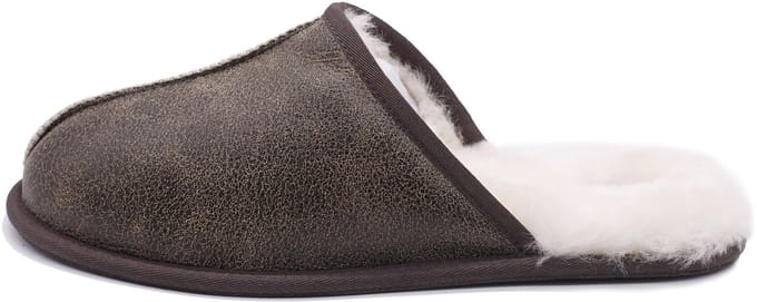 Sheepskin House - Heren Pantoffel - Schapenvacht - Buitenzool van runder suède