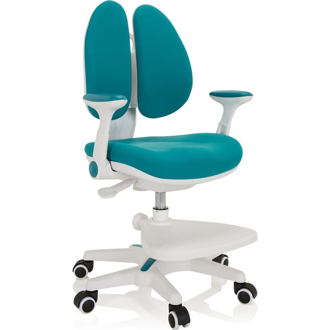 Kinder bureaustoel KID WING groeit mee met het kind Stof blauw hjh OFFICE