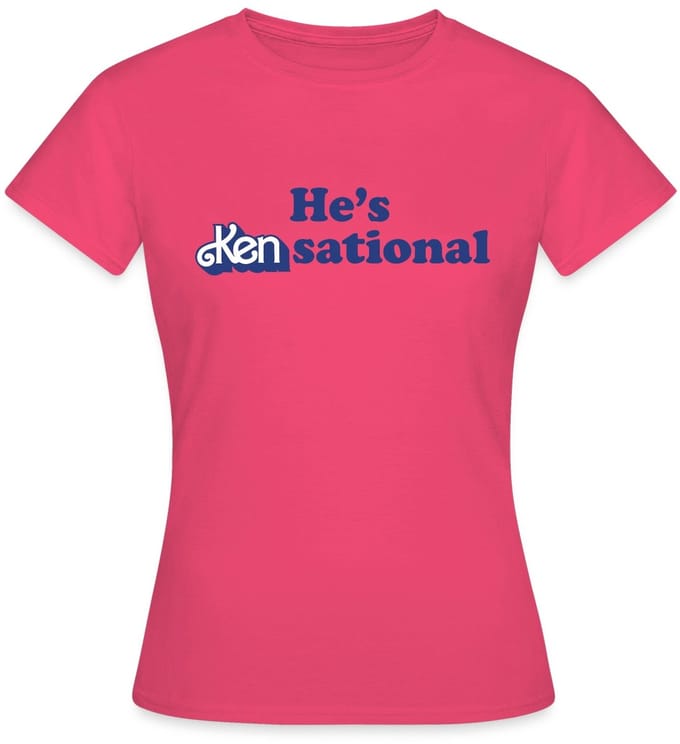 Barbie Design Met Grappige Quote He's Kensational T-Shirt Dames