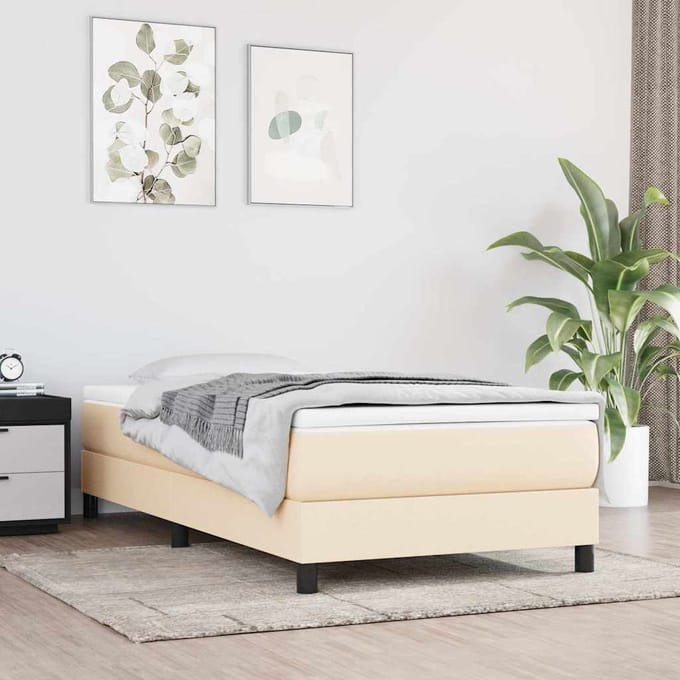 vidaXL - Pocketveringmatras - medium - 80x200x20 - cm - stof - crèmekleurig