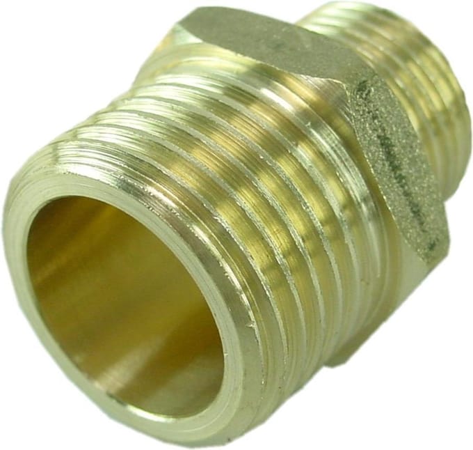 Sub gasdraad verloopnippel 1/2 x 1/4 bu.
