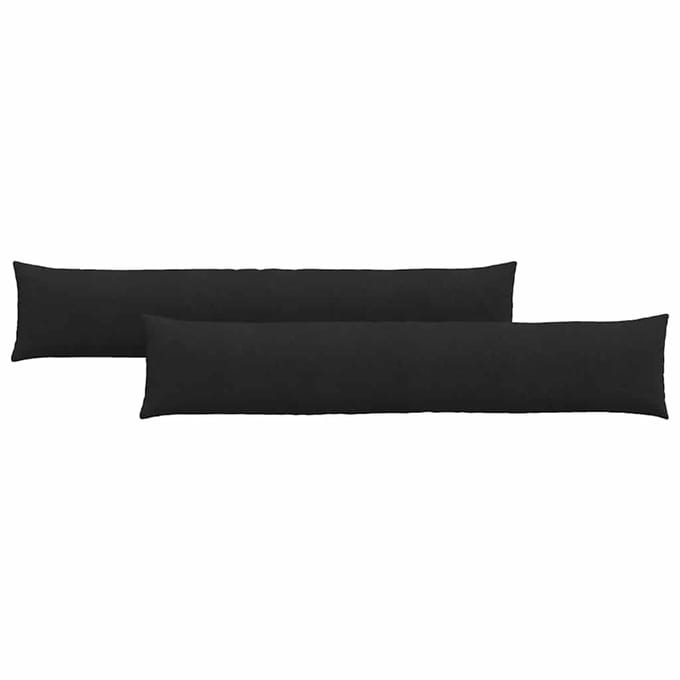 vidaXL - Zitkussens - 2 - st - Stof - Zwart - 200 - x - 40 - cm