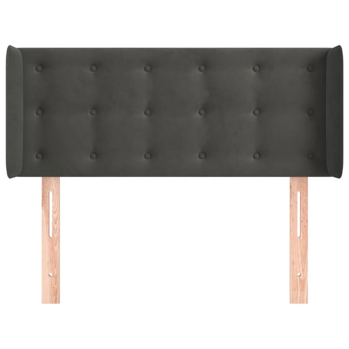 vidaXL - Hoofdbord - met - randen - 83x16x78/88 - cm - fluweel - donkergrijs