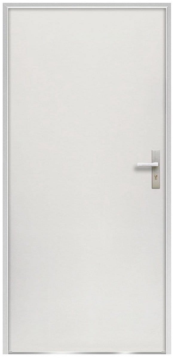 Vente-unique Massieve stalen voordeur, H207 x B100 cm, wit - 55 mm dik - linksdraaiend - AGUEDA