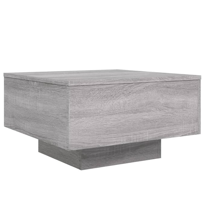 vidaXL - Salontafel - met - LED-verlichting - 55x55x31 - cm - grijs - sonoma - eiken
