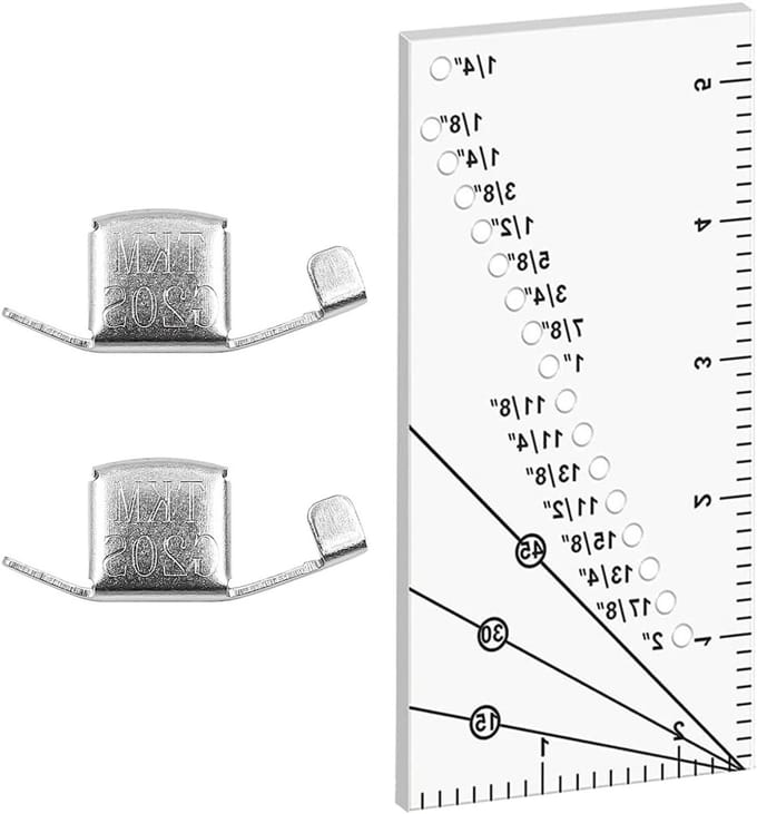 Sewing Ruler Set met 2 Magnetische Naadtoetsen voor Quilten, Kleding en Hoeden - 3 Stuks Accessoires