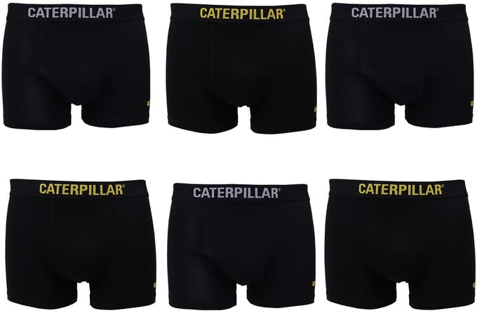 CAT Heren Boxershorts 6 Pack Effen Zwart - Maat  M