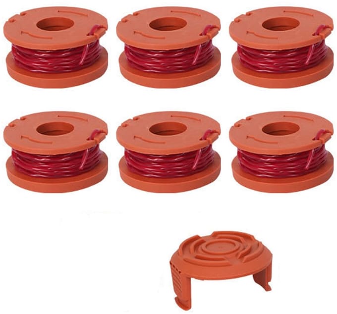 6-pack reservespoelen met trimmerdraad Geschikt voor Worx WA0010 grastrimmer