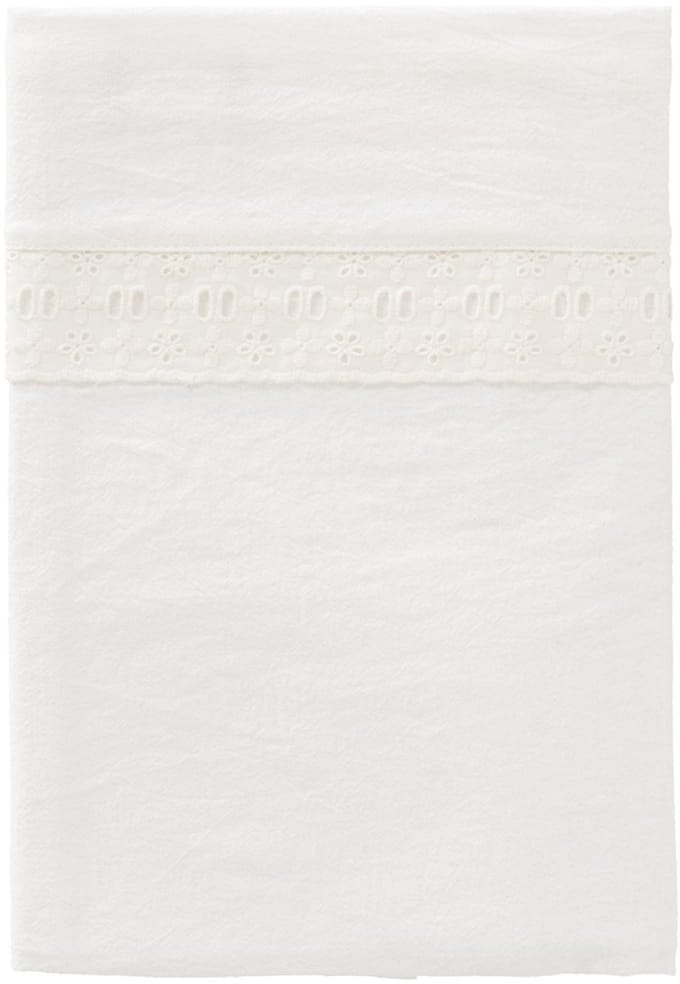 Cottonbaby - wieglaken - broderiekant - roomwit