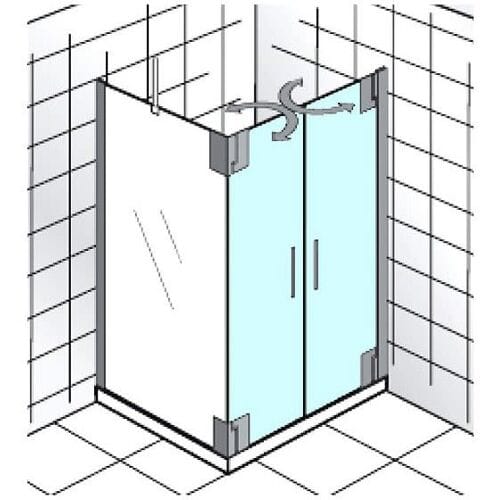 HSK K2P swing door for side wall 75 x 200 cm stop right