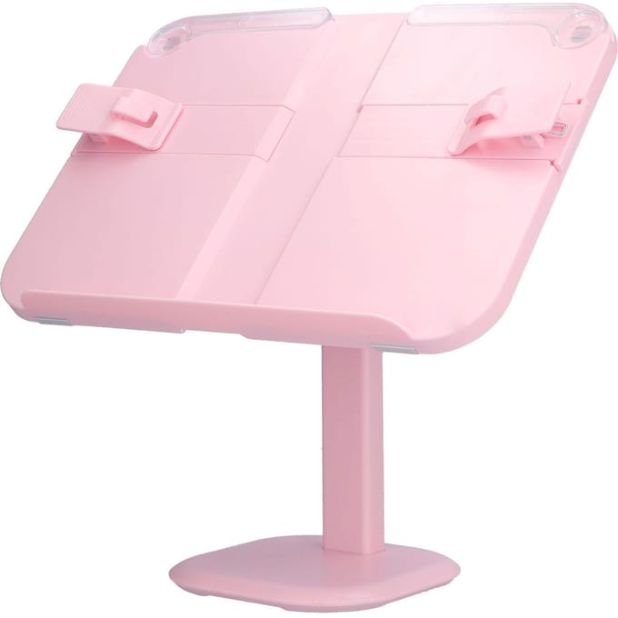Verstelbare Hoogte Lichtgewicht Draagbare Plastic Roze Boekenstandaard voor Kinderen Lezen Schilderen white