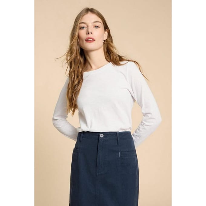 White Stuff Clara Ls Tee Brilliant White Taglia: 14 | Maglie a manica lunga Outlet | Donna | Bianco