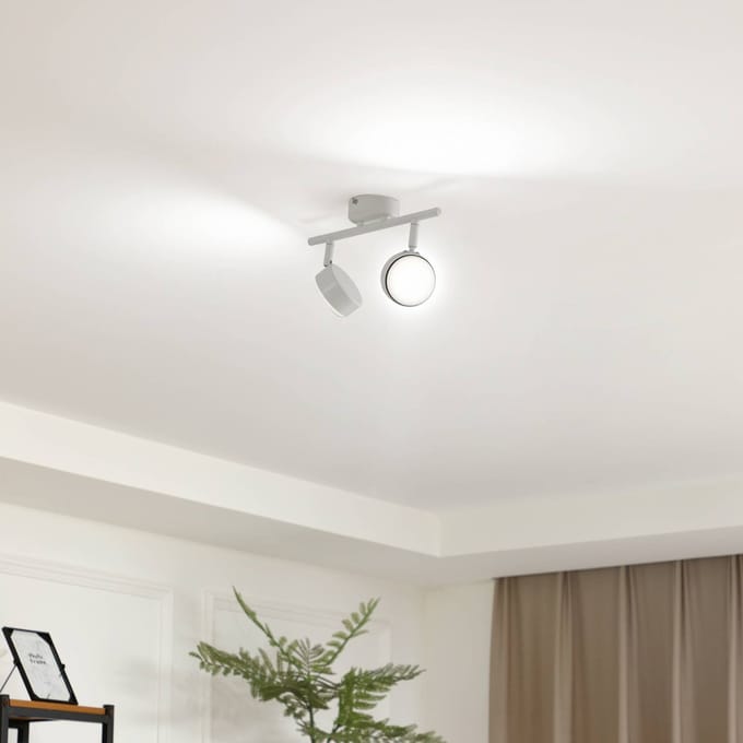 Lindby - buitenspot - 2lichts - IJzer, kunststof, glas - H: 16.9 cm - GX53 - wit mat
