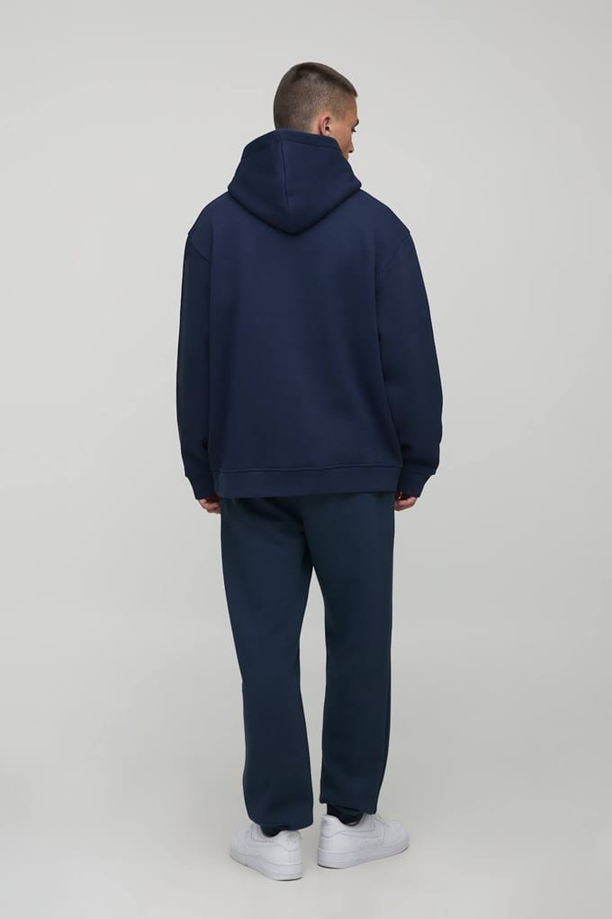 Essential Oversized Over the Head Hoodie | Navy | Size Large