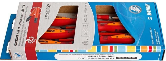 UNIOR - SET SCHROEVENDR VDE TBI - SL 4.0 - 5.5 - 6.5 - PH 1 -2 + TEST / 6 PCS